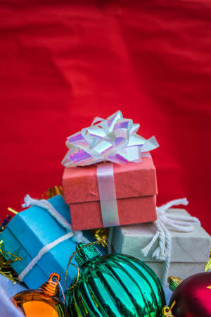 Gifts and decorated in Christmas festivalの写真素材