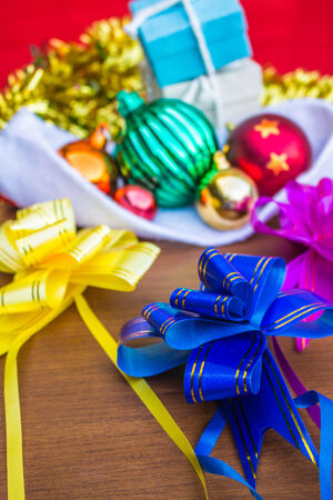 Colorful of ribbon for a gift decorationの写真素材