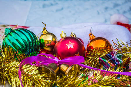 Balls and decoration for Christmas and Newyearの写真素材