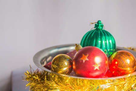 colored of balls in a bucketの写真素材