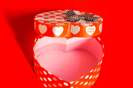 Heart shaped gift box of the opener
