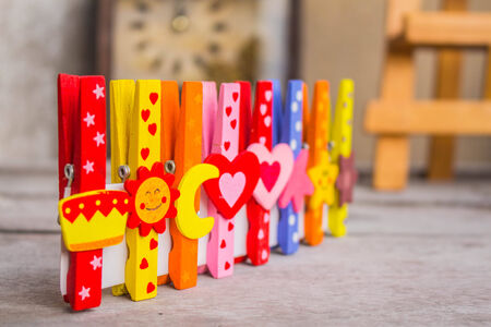 Peg and colorful gradient shirts.の写真素材