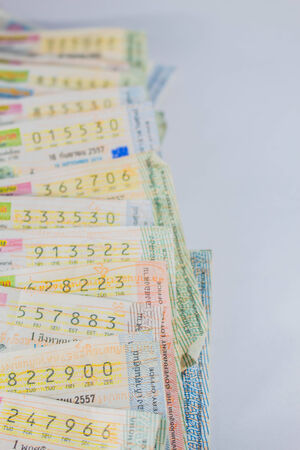 Lottery to put down on the floor.の写真素材