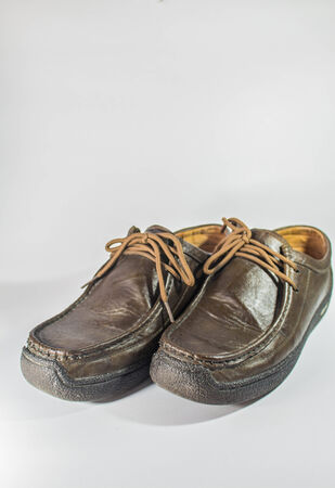 One pair of shoes on the floor.の写真素材