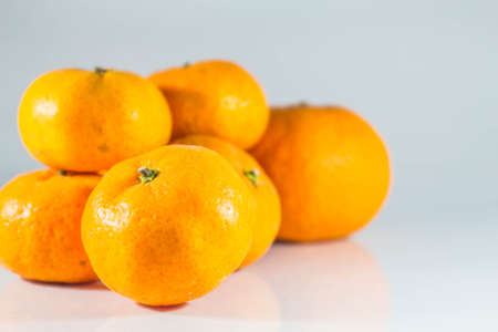 Tangerine on a white backgroundの写真素材