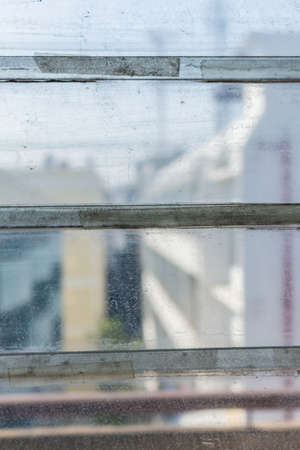 Glass surfaces and shutters old.の写真素材