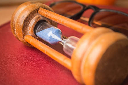 Hourglass placed on the desk