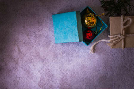 boxes and balls for Christmas and New Year.の写真素材