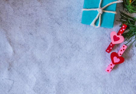 Gift box and heart symbol for the festival.の写真素材