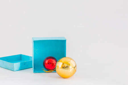 Ball decorations and gift boxesの写真素材