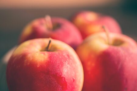 Red apple with the vintage style.の写真素材