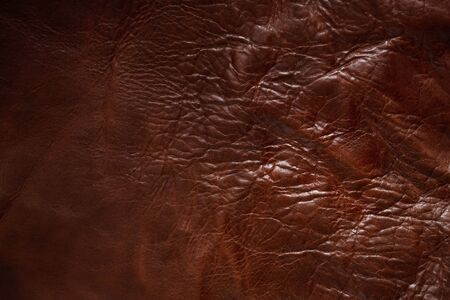 Surface and detail on crumpled of leather.の写真素材