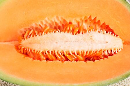 Texture and seed of ripe melon.の写真素材