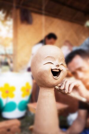 Man was making of clay in the village of Thailand.の写真素材