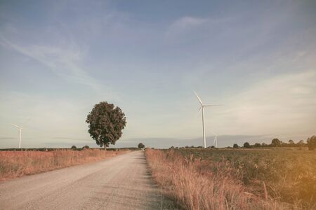 Roads on countryside with the blue sky.の写真素材