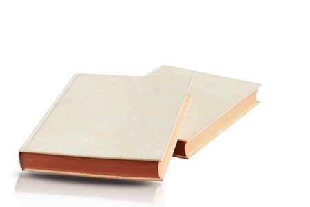 Hardcover book on a white background.の写真素材