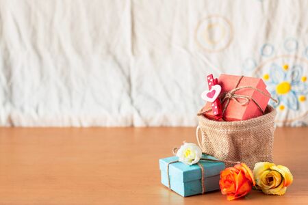 gift of love on the desk.の写真素材