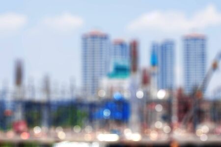The building of construction with a blurred background.の写真素材