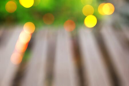 Wooden walkways in the garden with blurred images.の写真素材