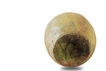 Back of clay pots with a white background.の写真素材