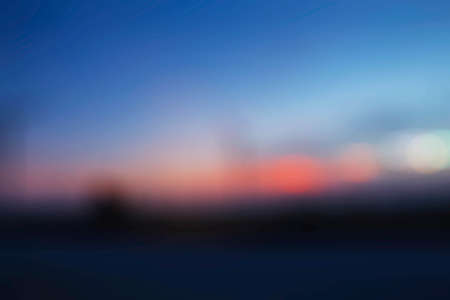 Evening field and sky with blurred images.の写真素材