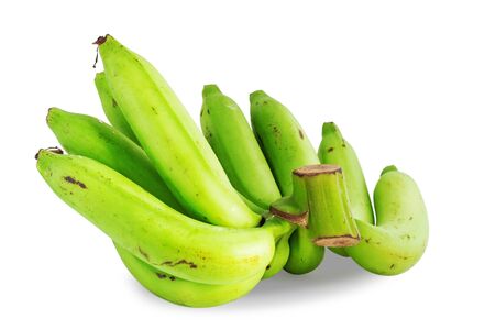Raw banana on a white background.の写真素材