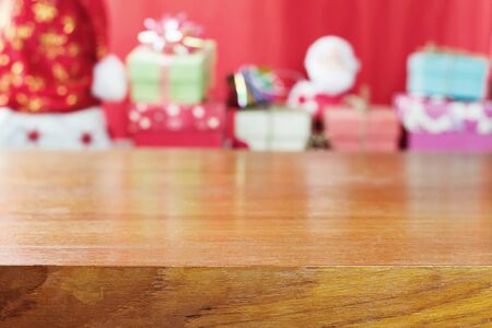 Plank and gift with blurred background.の写真素材