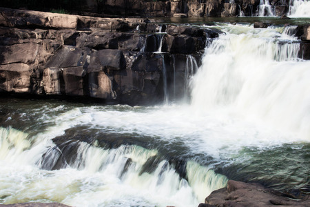 The beauty of waterfall on nature.の写真素材