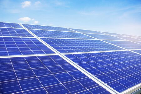 Solar panel with the blue sky.の写真素材