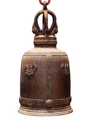 Metal bell on a white background.の写真素材
