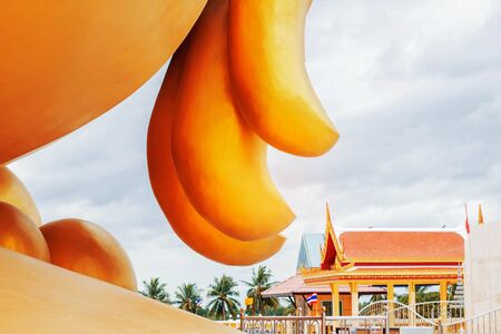 Hand of the Buddha in Thailand temple.の写真素材
