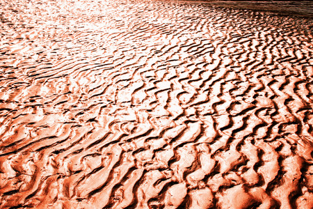 sandy of surface is wave with the sunlight.の写真素材