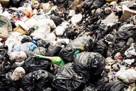 Garbage pits in fields with dirt and stench.のeditorial素材
