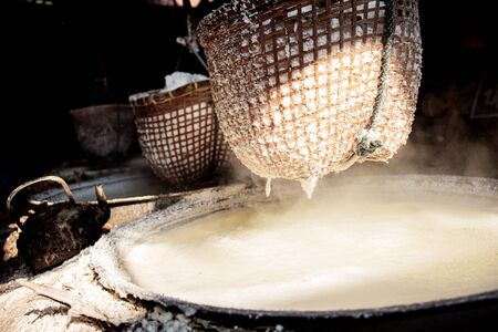 Salt on stove at home in countryside of Thailand.の写真素材