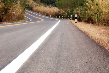 Street in the countryside with the traveling.の写真素材