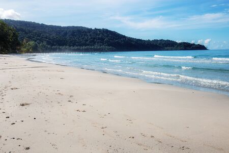 Sand beach in summer with the sky.の写真素材
