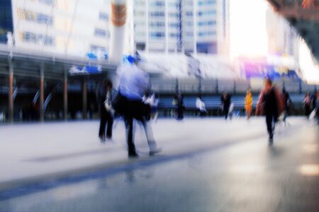 People are walking of landmark with blur image.の写真素材