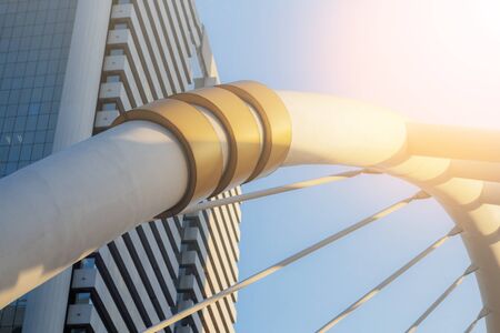 Pillars of bridges in the city with daylight.の写真素材