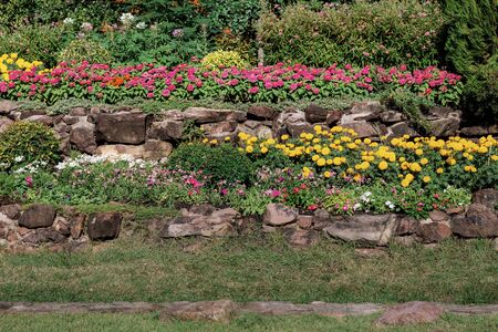 Flower and ornamental with decorated in garden.の写真素材