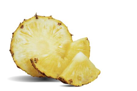 pineapple of cut on isolated background.の写真素材