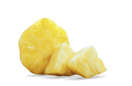 pineapple of slice on isolated background.の写真素材