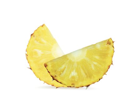 Ripe of pineapple sliced on a white background.の写真素材