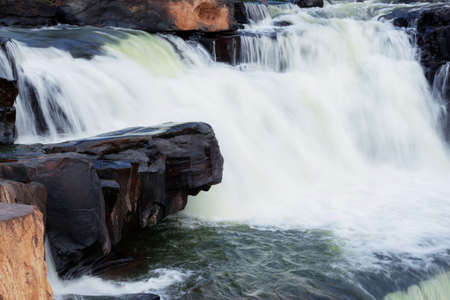 Rocks on waterfall with the freshness of nature.の写真素材
