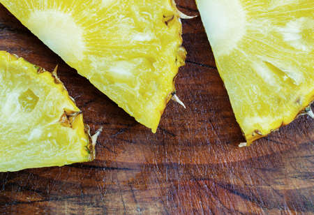 pineapple of slice on a wooden.の写真素材