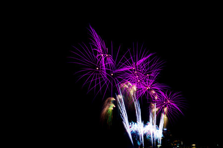 Colorful of fireworks on sky at night.の写真素材