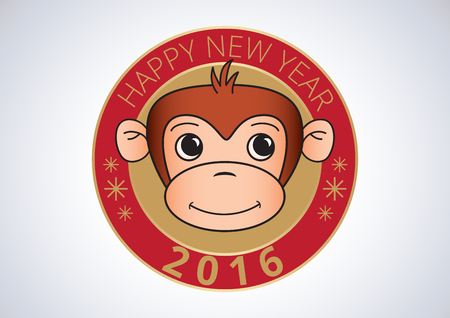 Chinese New Year of monkey 2016のイラスト素材