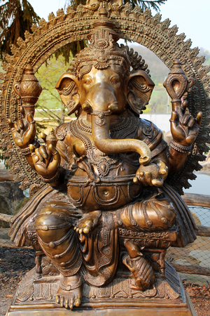 Sculpture of hindu god Ganeshaの写真素材