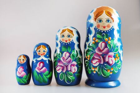 Matrioshka Babushkas wooden dolls - souvenirs from Russiaの写真素材