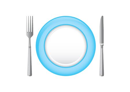 Plate with knife and fork.のイラスト素材