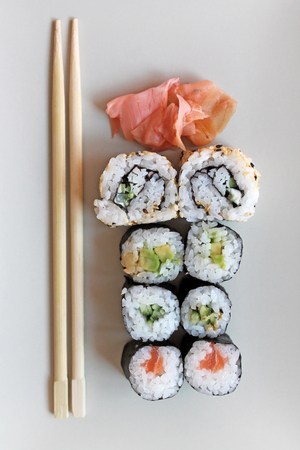 Different types of sushesの写真素材